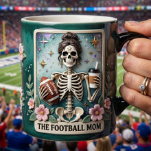 Load image into Gallery viewer, "Embrace the Game, Celebrate the Mom" - Fun Waiting American Football Mom Tarot Card Magic Mug - Personalized Gift for Football Moms Coffee Mug PopCulturePrints
