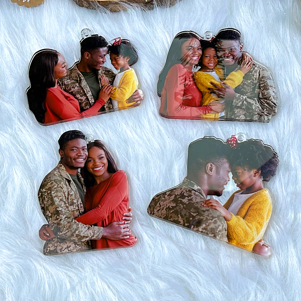 Personalized Veteran Family Photo Ornament