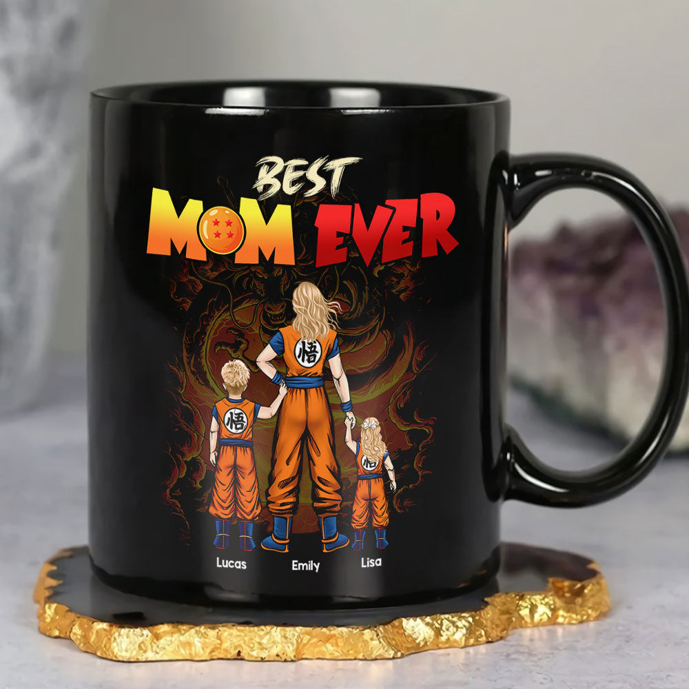 Custom Anime-Themed Best Mom Ever Coffee Mug - Personalized Gift for Mother's Day