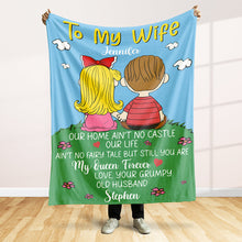 Load image into Gallery viewer, Personalized Cartoon Character Blanket for Couples - Perfect Gift for Your Wife! Blanket PopCulturePrints
