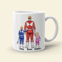 Load image into Gallery viewer, Personalized Superhero Dad Mug - Custom Names Coffee Mug PopCulturePrints
