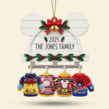 Load image into Gallery viewer, “Celebrate Family Moments” – Cute &amp; Cozy Family Sweater Hanging Ornament - Personalized Gift for Family &amp; Friends Ornament PopCulturePrints
