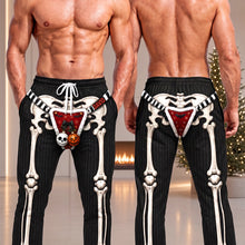 Load image into Gallery viewer, “Spook-tacular Style” - Funny Skeleton Holiday Sweatpants - Personalized Custom Gift for Halloween Lovers
