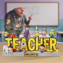 Load image into Gallery viewer, Brighten Your Teacher&#39;s Day with This Cute Yellow Character Acrylic Plaque - Personalized Gift for Teachers Shaped Plaques PopCulturePrints
