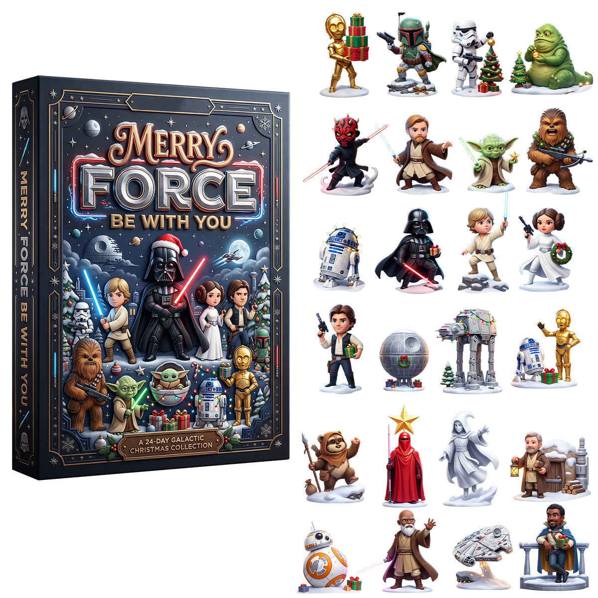 "May The Force Be With You!" - Personalized Merry Christmas Advent Calendar Blind Box - Perfect Gift for Star Wars Fans