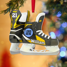 Load image into Gallery viewer, Personalized Ice Hockey Skate Christmas Ornament Ornament PopCulturePrints

