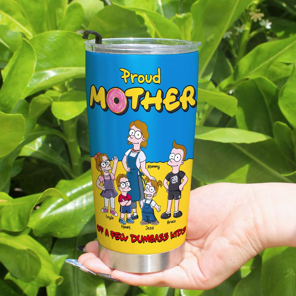 Proud Mother Tumbler - Perfect Personalized Gift for Moms Tumbler Cup PopCulturePrints