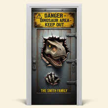 Load image into Gallery viewer, “Unlock the Adventure!” - Fantasy World Door Cover - Personalized Gift for Dino Lovers Door Covers PopCulturePrints

