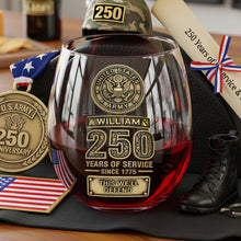 Load image into Gallery viewer, “Honoring Valor, Celebrating Legacy” - Military 250th Anniversary Glass Egg Cup Personalized Gift for Veterans Glass Egg Cup PopCulturePrints
