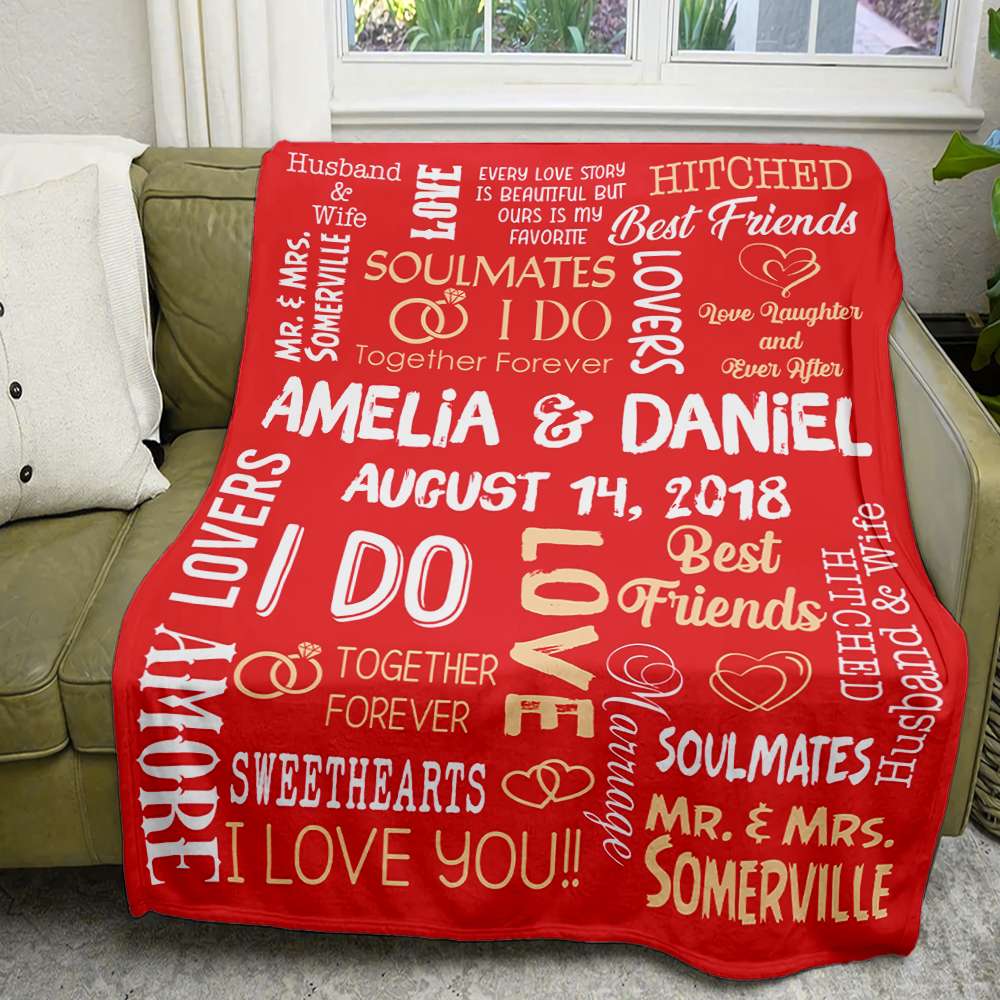 Personalized Soulmate Blanket for Couples - Custom Couple Gift Blanket PopCulturePrints