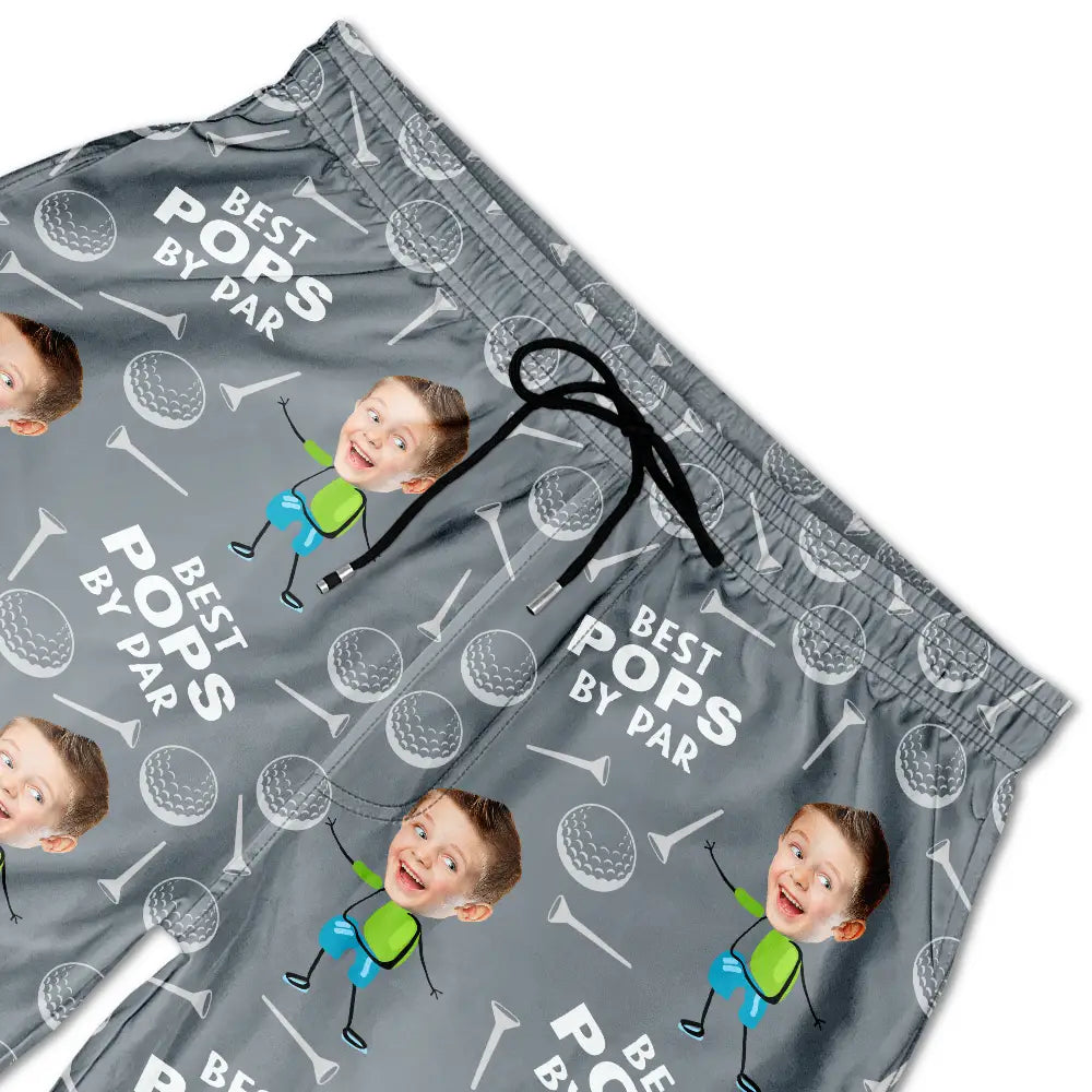 “Best Daddy By Par” - Personalized Funny Golf Lover Unisex Beach Shorts - Perfect Gift for Dad and Grandpa Beach Short PopCulturePrints