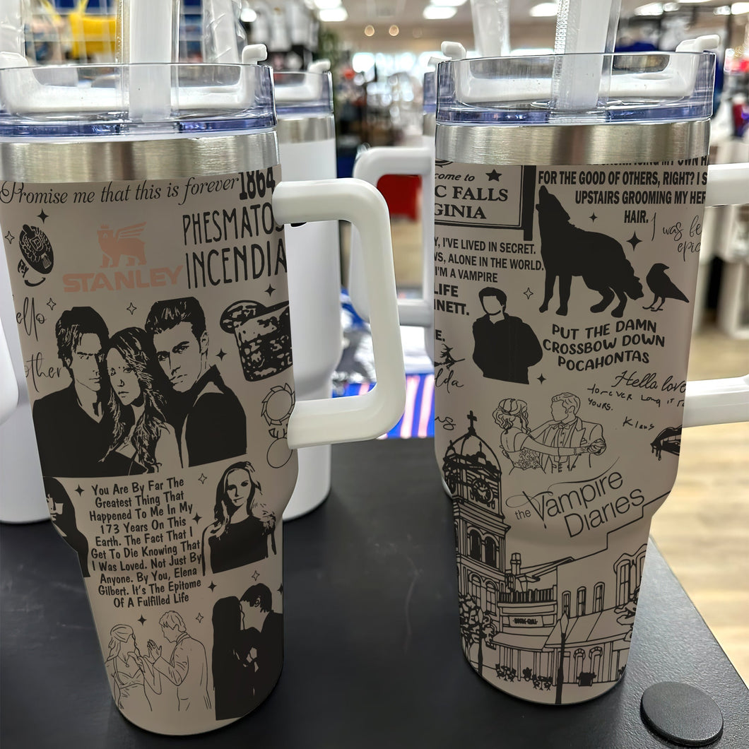 Personalized Halloween Tumbler for Horror Fans - Vampire Diaries Theme