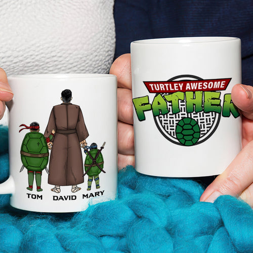 Personalized Ninja Dad Coffee Mug - Turtley Awesome Father Coffee Mug PopCulturePrints