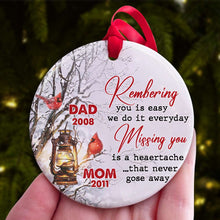 Load image into Gallery viewer, Personalized Memorial Christmas Ornament - Cardinal Theme Ornament PopCulturePrints
