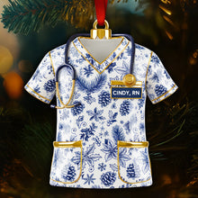 Load image into Gallery viewer, Cherish the Care: Nurse Toile de Jouy Acrylic Ornament - Personalized Gift for Nurses Ornament PopCulturePrints
