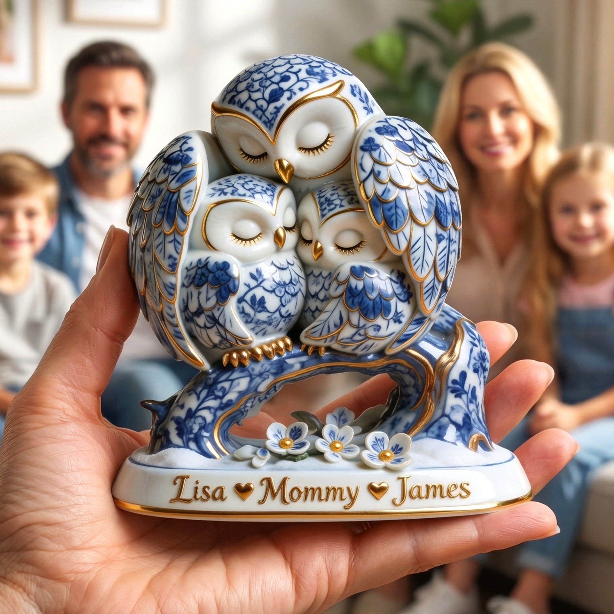 Cherished Moments – Protective Owl Mom Plaque - Personalized Gift for Moms, Grandma & Special Women Shaped Plaques PopCulturePrints