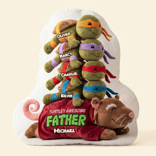 Load image into Gallery viewer, Turtley Awesome Dad Pillow - Customizable Gift for Father's Day Pillow PopCulturePrints
