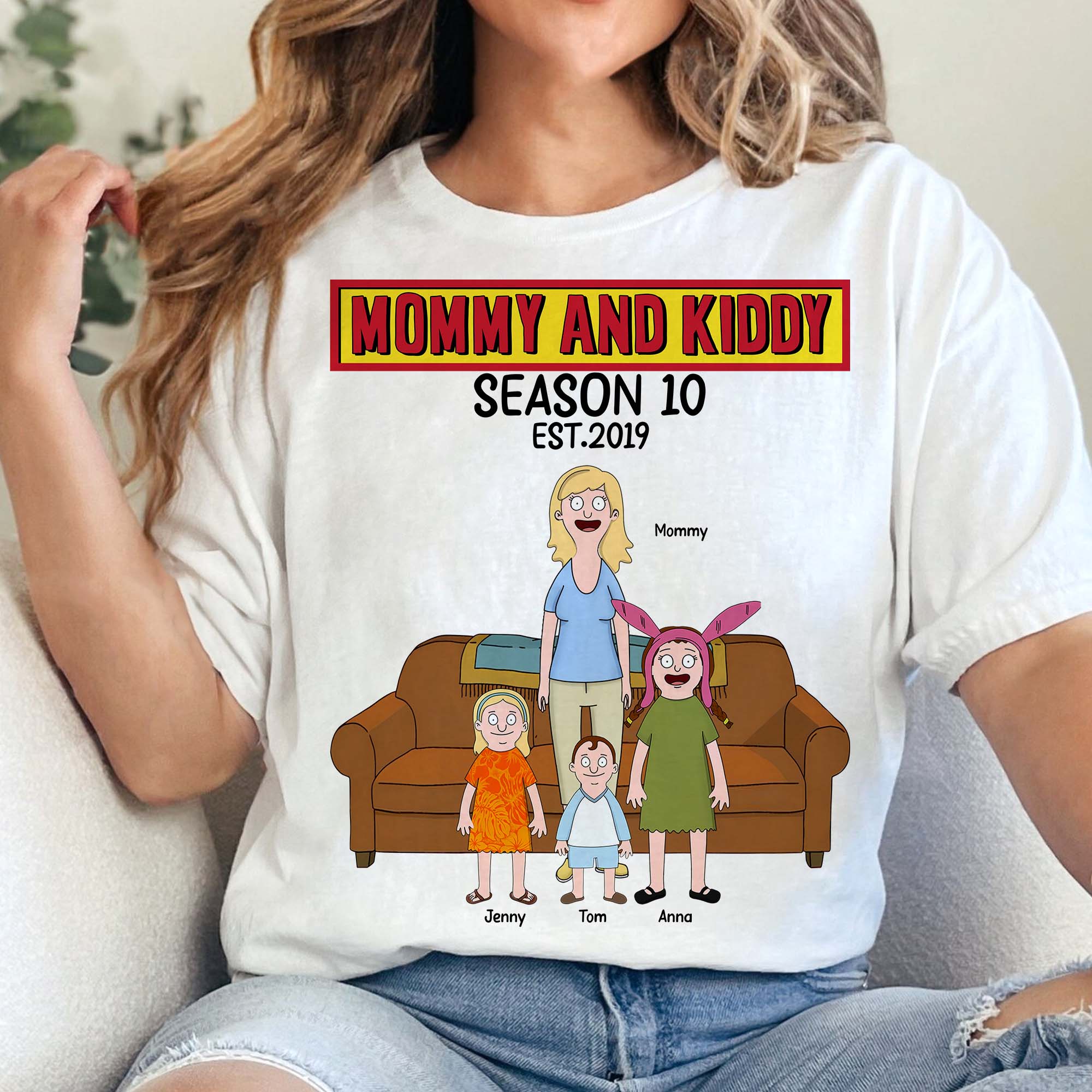 "Celebrate Every Moment with Love - Personalized Mommy and Kiddy Shirt for Mom, Grandma, and Loved Ones!" Shirts PopCulturePrints