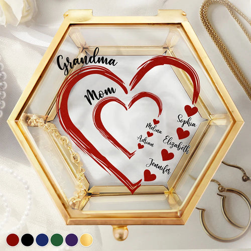 “A Heartfelt Tribute to Love” - Personalized Glass Jewelry Box - Gift for Mom, Grandma, and Loved Ones Jewelry Box PopCulturePrints