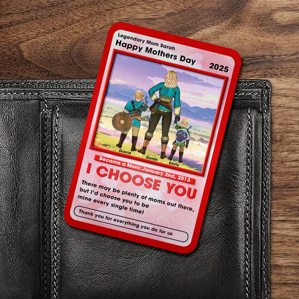 "I Choose You" - Personalized Wallet Card for Mom - Unique Gift for Mother's Day Wallet Card PopCulturePrints