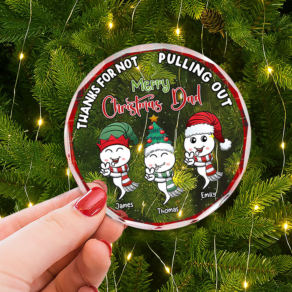 Funny Personalized Christmas Ornament for Dad - Custom Names Ornament PopCulturePrints