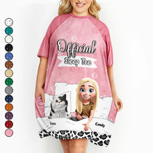 Load image into Gallery viewer, Sleep in Style: Official Cat Mom Tee - Personalized Women&#39;s Sleep Tee | Perfect Gift for Moms and Grandmas Women&#39;s Sleep Tee PopCulturePrints

