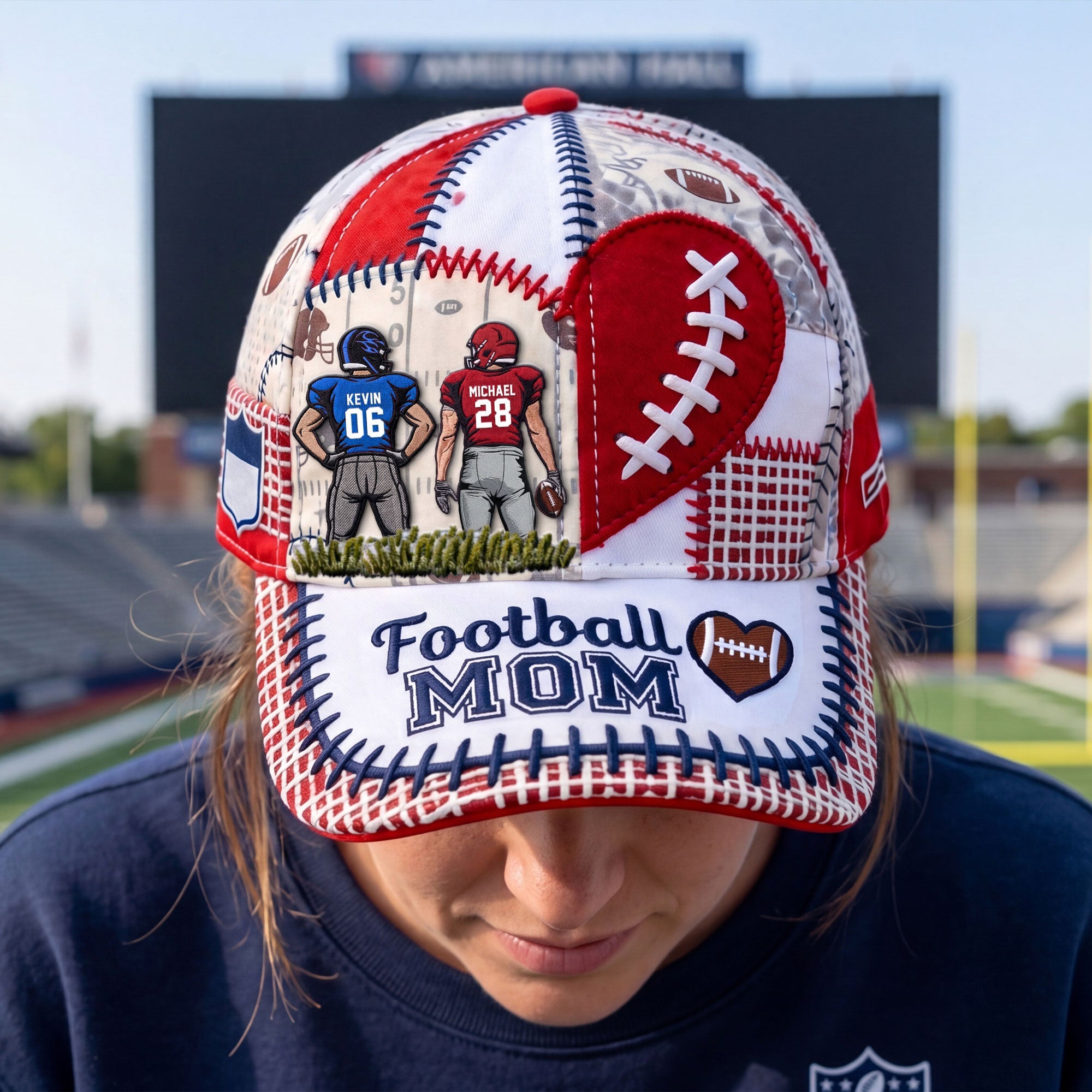 My Heart is on that Field – Personalized Supportive American Football Parent Cap Caps PopCulturePrints