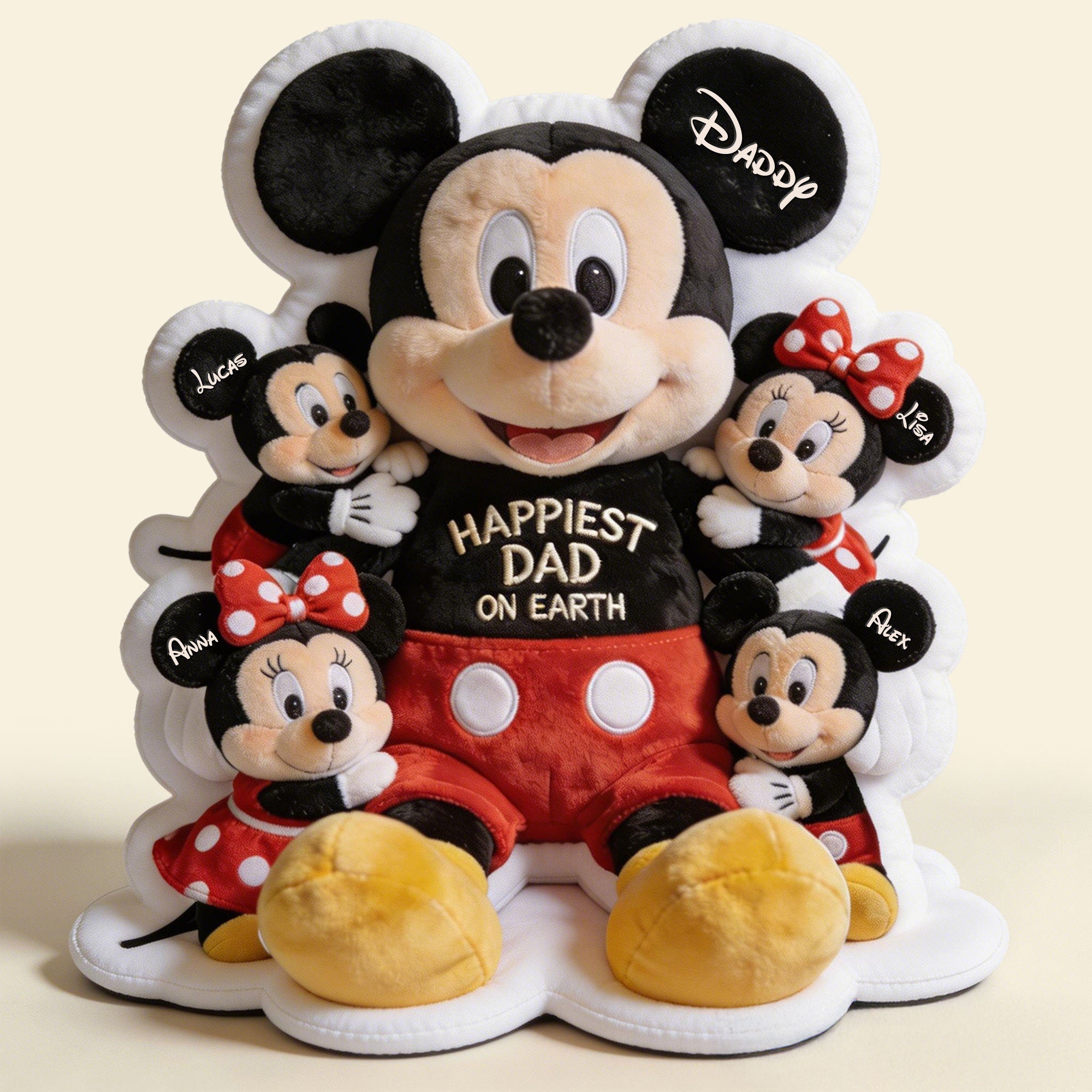 Happiest Dad On Earth - Custom Shape Pillow for Loving Dads & Grandpas Pillow PopCulturePrints