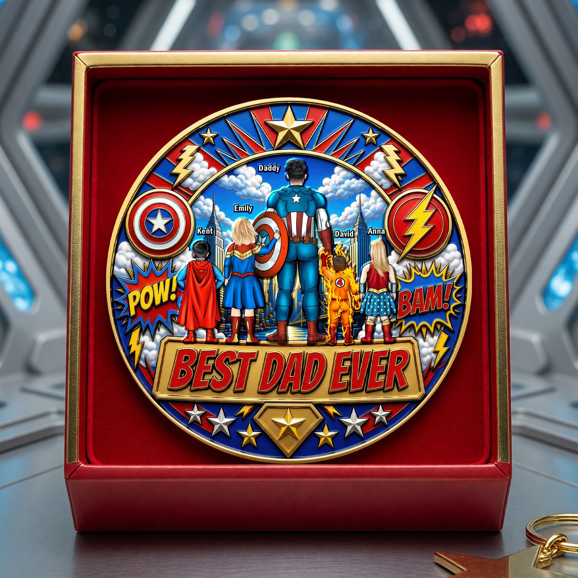 Best Dad Ever - Personalized Metal Coin Gift for Dads, Grandpas & Fathers Coin PopCulturePrints