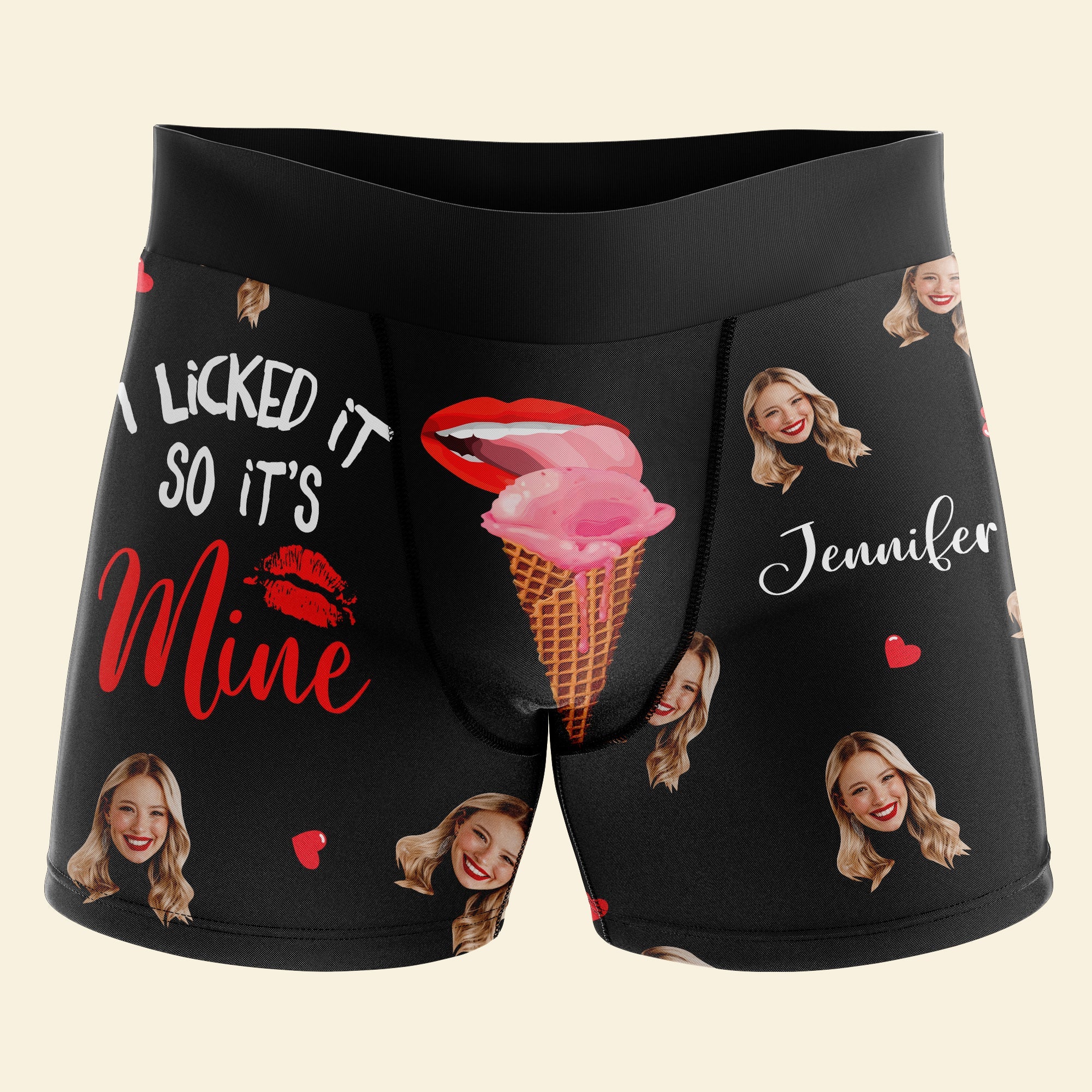 Personalized Couple Boxer Shorts - I Licked It So It's Mine Boxer Briefs PopCulturePrints