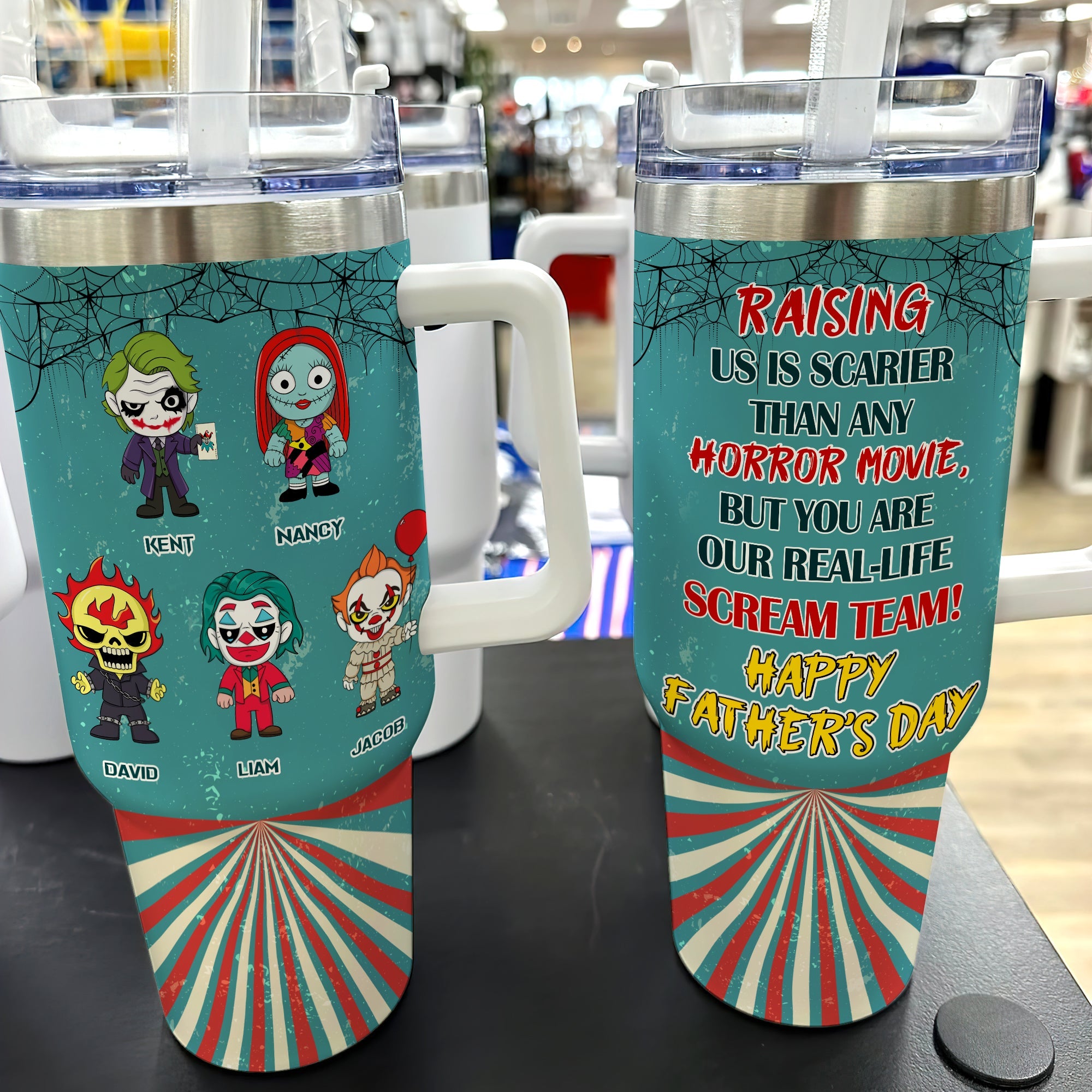 Personalized Horror-Themed Tumbler for Dad - Father's Day Gift Tumbler Cup PopCulturePrints