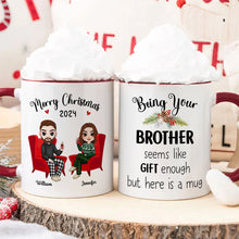 Load image into Gallery viewer, Personalized Merry Christmas Brother Coffee Mug Gift 2024 Coffee Mug PopCulturePrints
