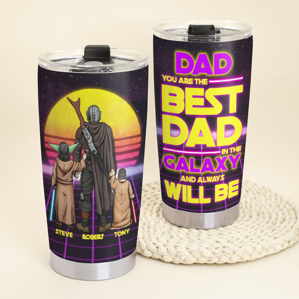 Galaxy's Best Dad Personalized Tumbler Cup - Perfect Father's Day Gift