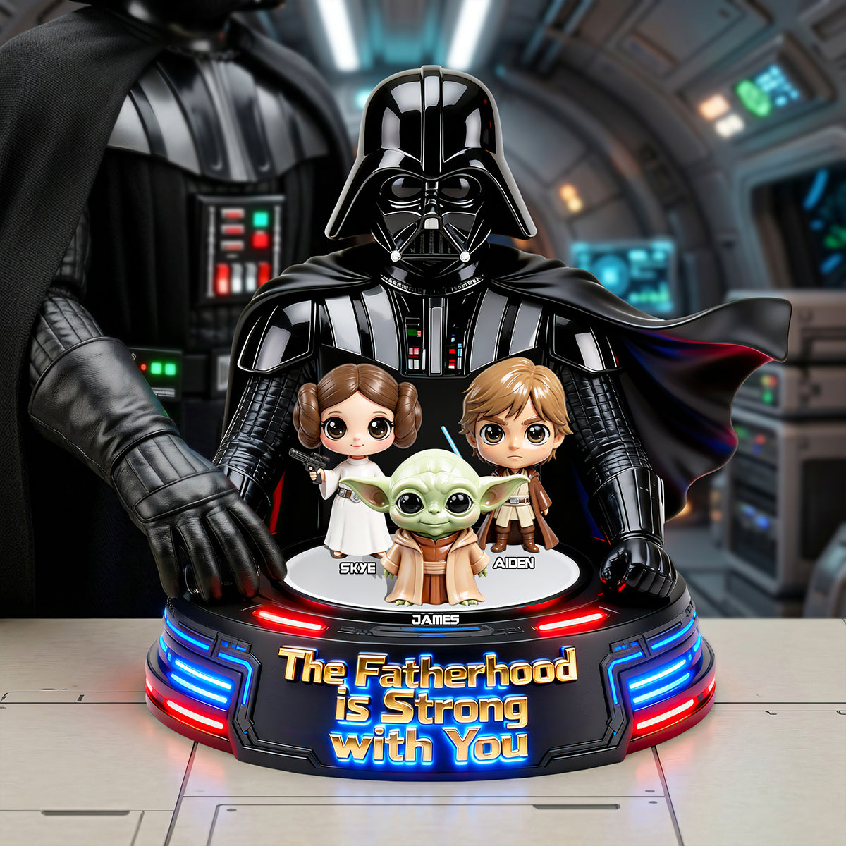 The Fatherhood Is Strong With You - Personalized Acrylic Plaque Gift for Dad, Grandpa & More Shaped Plaques PopCulturePrints