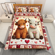 Load image into Gallery viewer, Personalized Cow Couple Quilt Bedding Set Blanket PopCulturePrints
