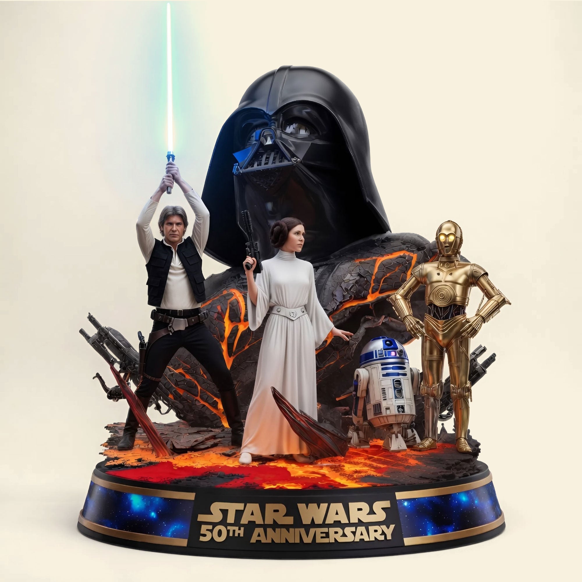 Celebrate Your Cosmic Love: 50th Anniversary Acrylic Plaque - Personalized Gift for Star Wars Fans Shaped Plaques PopCulturePrints