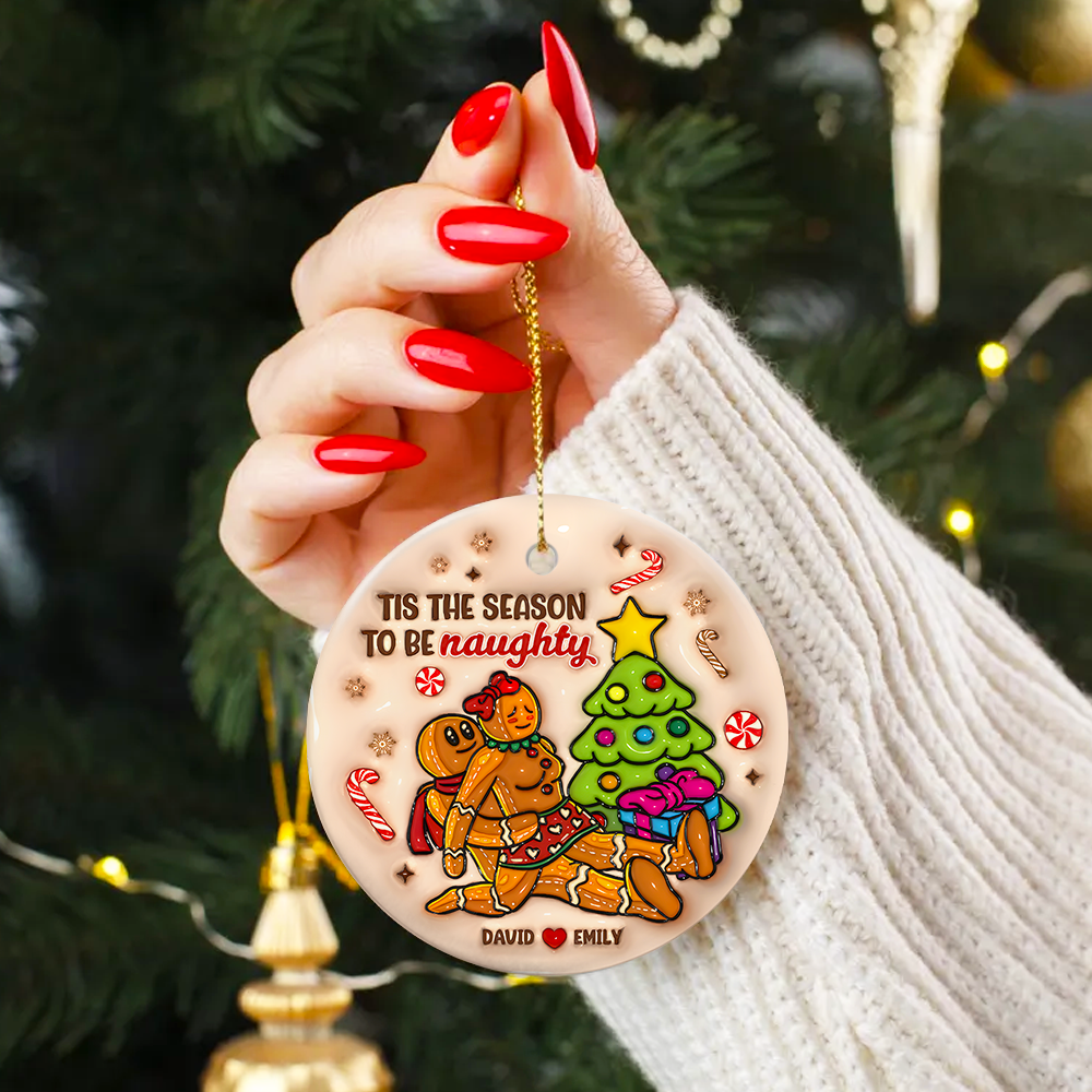 Personalized Naughty Gingerbread Ornament – Fun & Unique Valentine’s Day Gifts for Couples Ornament PopCulturePrints