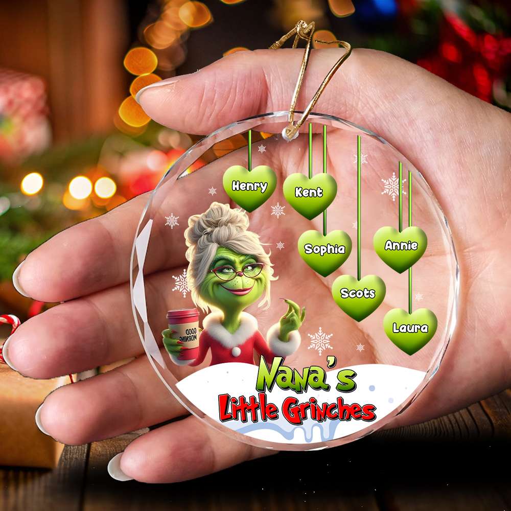 Personalized Nana's Little Grinches Christmas Ornament Ornament PopCulturePrints
