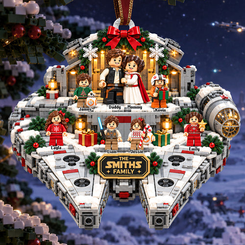 Lovely Legend Family Exploring The Interstellar Acrylic Ornament - Personalized Christmas Gifts For Family 03hata070926 Ornament PopCulturePrints