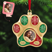 Load image into Gallery viewer, &quot;Keep Your Feline Friends Close&quot; - Personalized Cat Paw Shape Acrylic Christmas Ornament - Unique Gift for Cat Lovers Ornament PopCulturePrints

