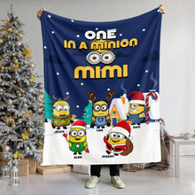 Load image into Gallery viewer, Personalized Minion-Themed Christmas Blanket for Grandma Blanket PopCulturePrints
