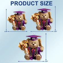 Load image into Gallery viewer, Celebrate Your Graduation with Love - 3D Effect Graduation Bear - Personalized Acrylic Car Hanger - Gift for Graduates, Moms, and Grandmas Acrylic Car Hanger PopCulturePrints
