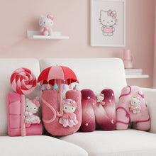Load image into Gallery viewer, "Cuddle Up with Kawaii!" - Personalized Kawaii Cat Initials Letter Shaped Pillow - Perfect Custom Gift for Cat Lovers Pillow PopCulturePrints
