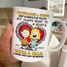 Load image into Gallery viewer, Personalized Cartoon Couple Coffee Mug - Heart to Heart Design
