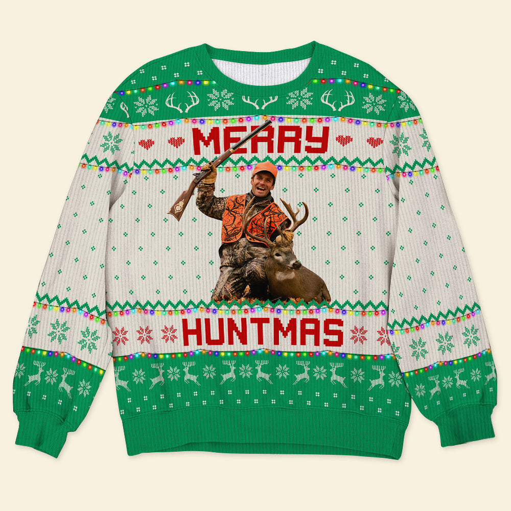 Personalized Ugly Christmas Sweater for Hunting Enthusiasts