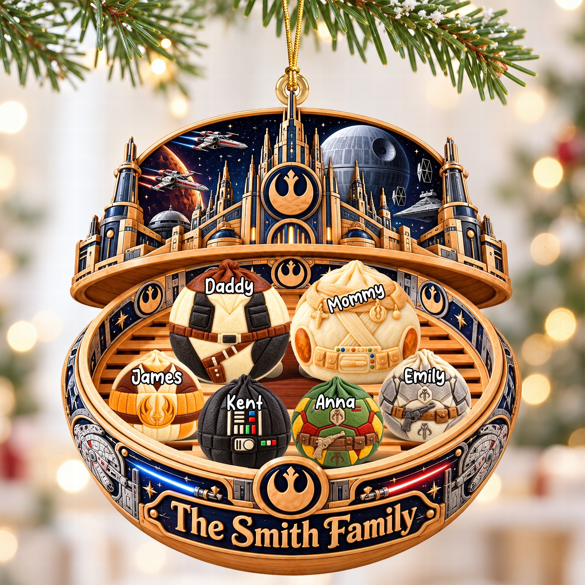 Cosmic Dumplings Christmas Ornament - Personalized Family Gift