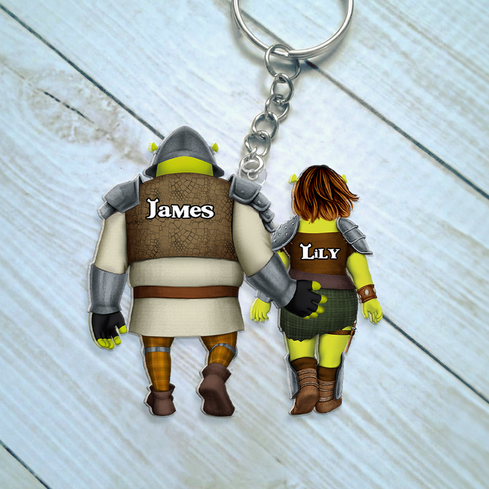 Custom Couple Keychain - Shrek Inspired Love