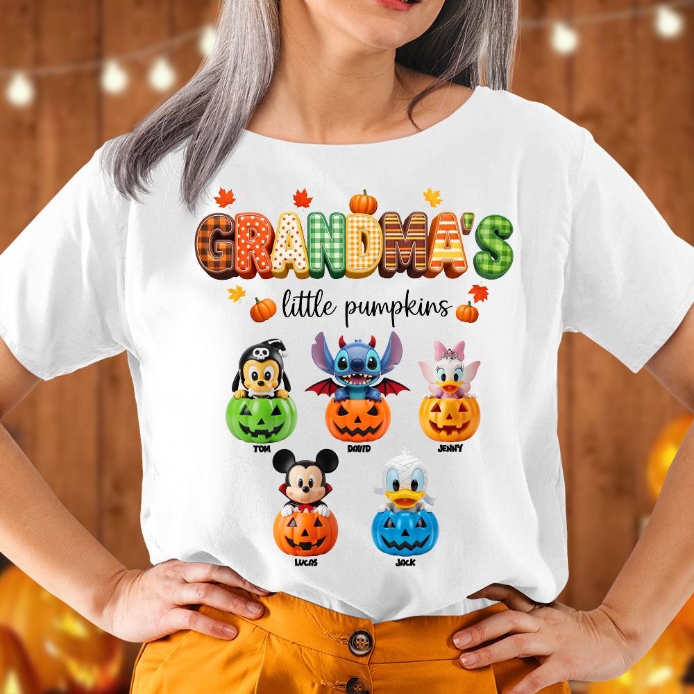 “Grandma's Little Pumpkins” - Personalized Halloween Shirt - Perfect Gift for Grandma & Mom Shirts PopCulturePrints