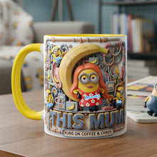 Load image into Gallery viewer, “This Mum Runs on Coffee &amp; Chaos” - Personalized Mug for Mom, Grandma, and More! Coffee Mug PopCulturePrints

