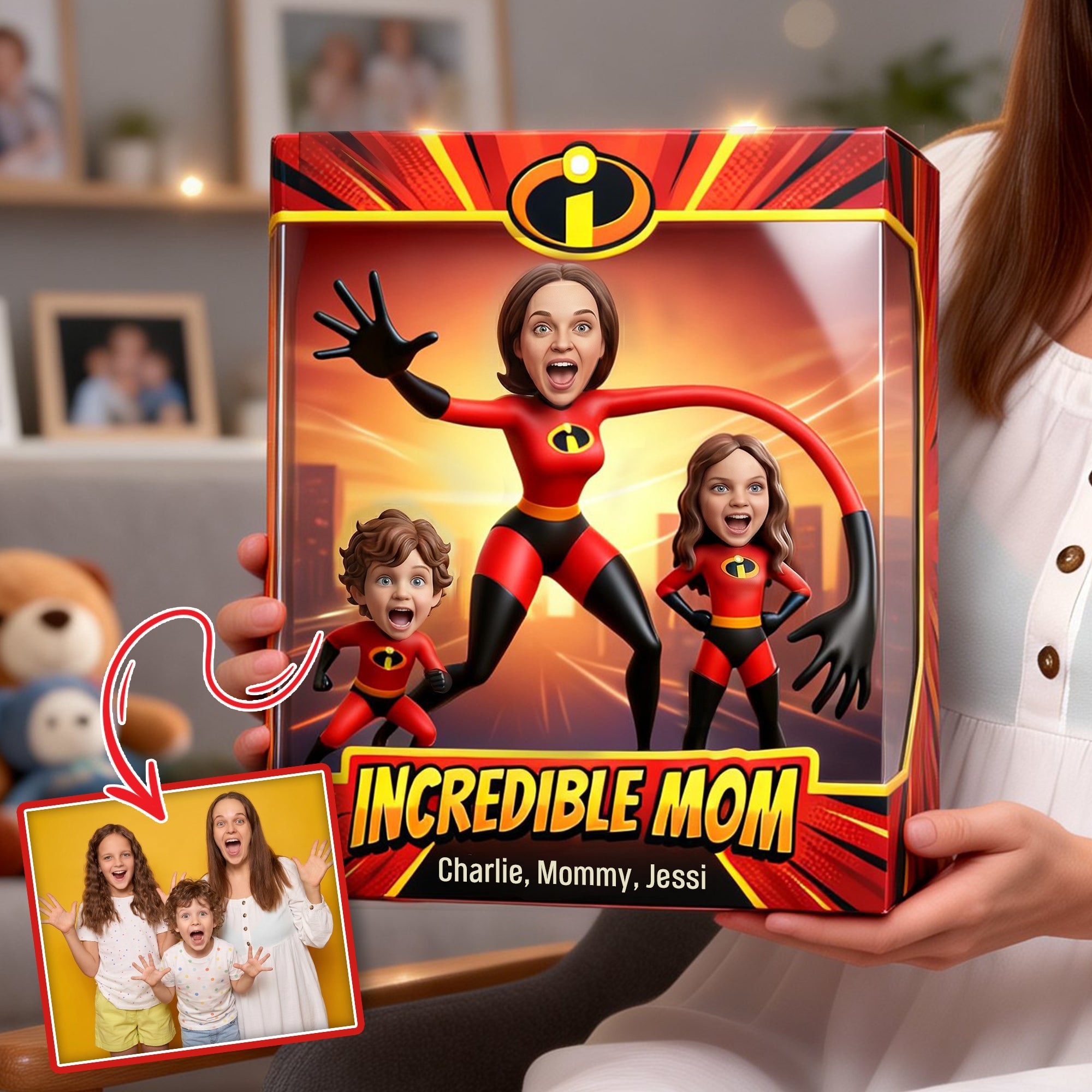 Incredible Mom - Customizable Superhero Acrylic Plaque Gift for Moms, Grandmas, and Special Women Shaped Plaques PopCulturePrints